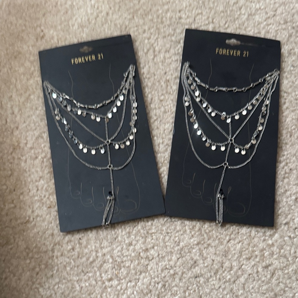 Forever 21 Silver Layered Bracelet Set